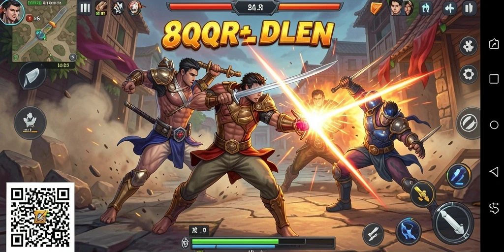 Tampilan gameplay seru dari 8QR yang penuh aksi.