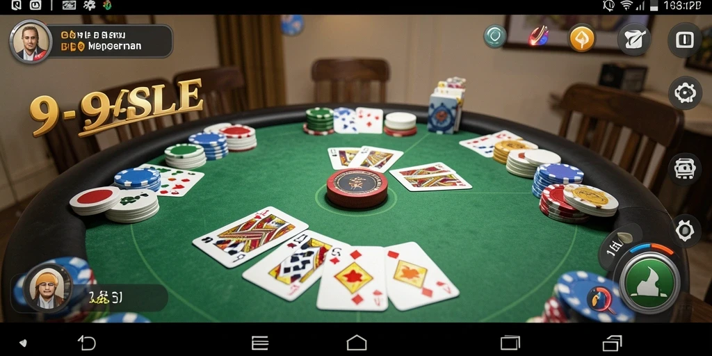 Screenshot gameplay Gaple di aplikasi 9SL yang menarik.