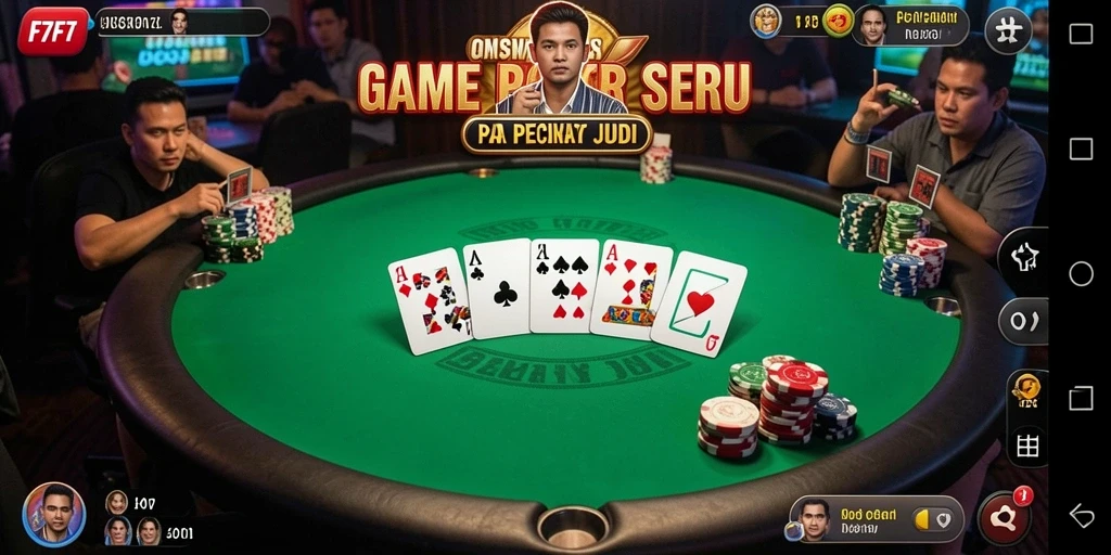 Screenshot gameplay F7F7 menampilkan aksi seru permainan Poker.
