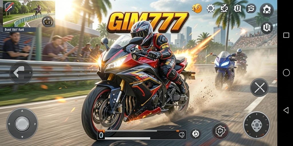 Screenshot GIM777 menampilkan aksi balap motor yang seru dan mendebarkan.
