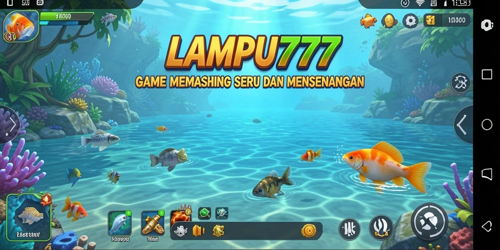 Tampilan gameplay menampilkan momen seru saat memancing di LAMPU777.