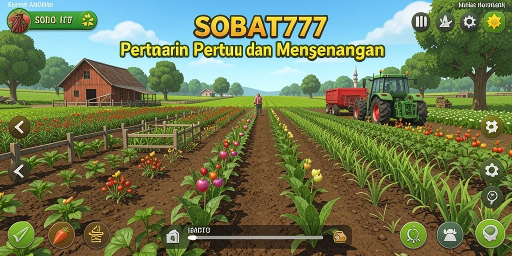 Tangkapan layar dari gameplay SOBAT777 yang menunjukkan aktivitas bertani.
