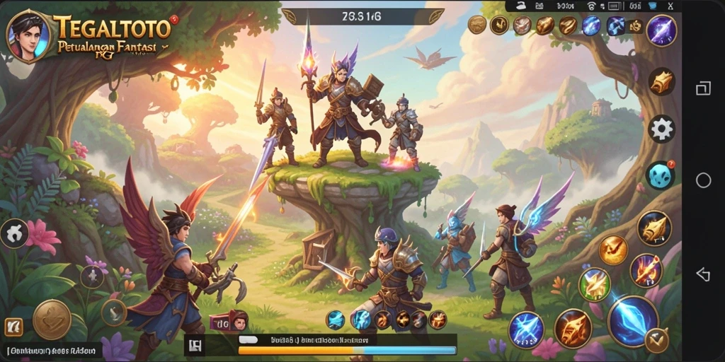 Tangkapan layar utama TEGALTOTO menunjukkan aksi RPG yang mendebarkan.