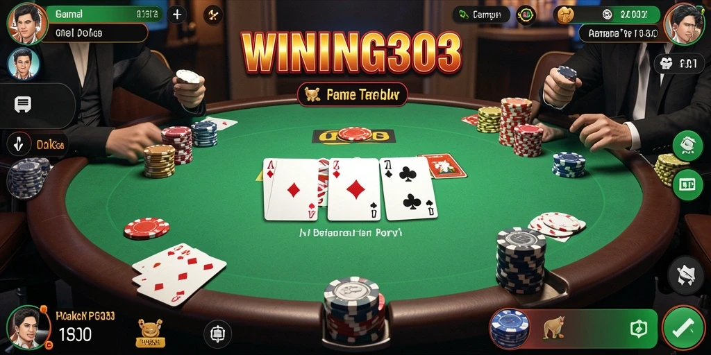 Screenshot WINNING303 menampilkan aksi seru dalam permainan Poker.